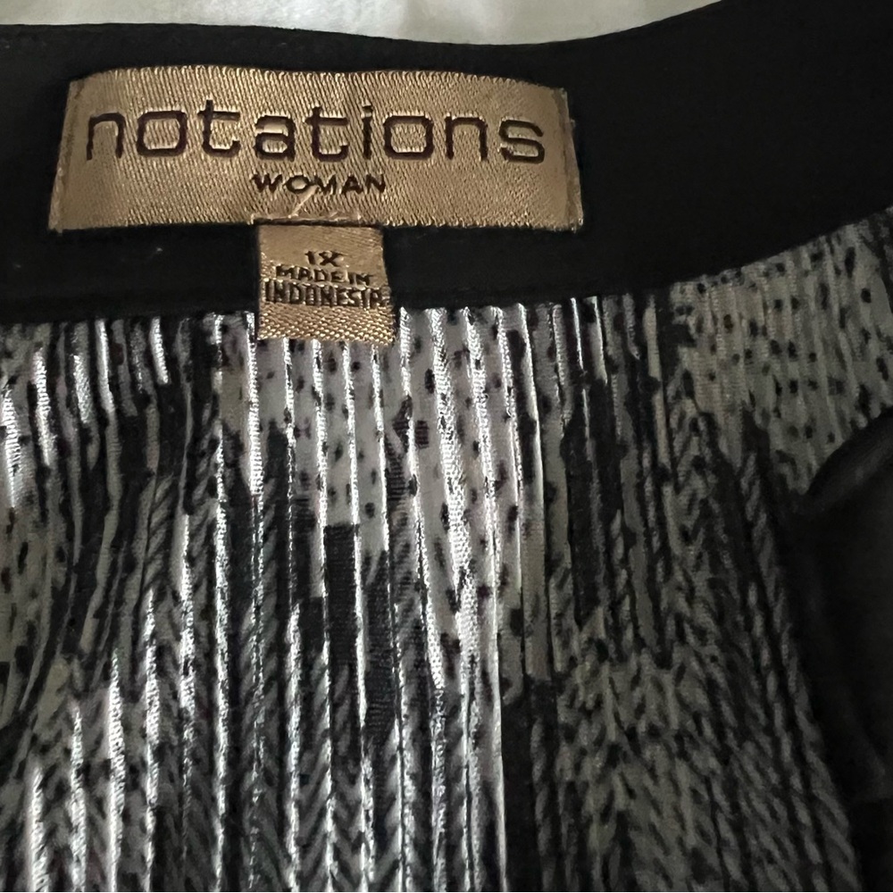 Notations Black and Silver Blouse - Picture 2 of 3